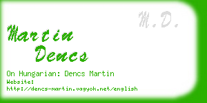 martin dencs business card